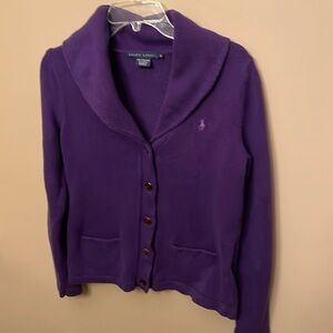 Ralph Lauren Bundle Women’s Sweater and T-shirt Set Size M Purple. 2 items!